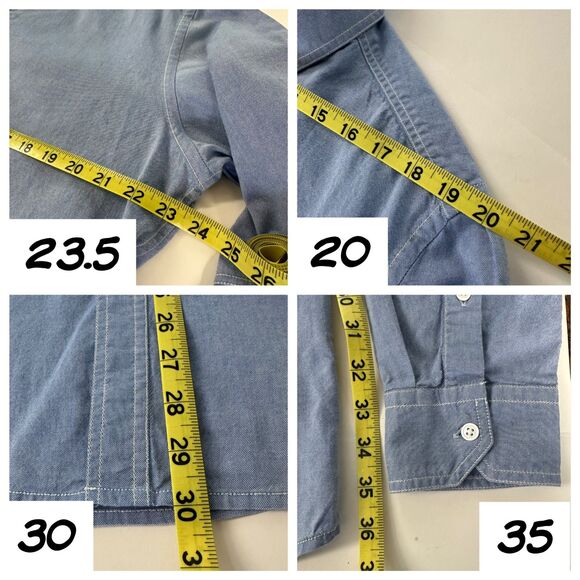 Batch Utility Oxford Shirt Workwear Long Sleeve Button Up Large - Picture 8 of 9